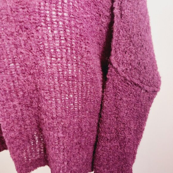 Free People, Burgundy Oversized Alpaca (89%) Nylon (11%) Sweater, Size MED, Soft - Picture 8 of 13